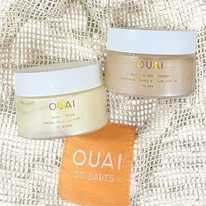 OUAI St. Barts Travel Set!✨ Body Scrub + Body Créme + Pouch - New!